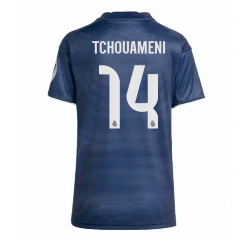 Billige Fotballdrakt Real Madrid Aurelien Tchouameni #14 Replika Bortedrakt Dame 2025-26 Kortermet Billige Fotballdrakt Real Madrid Aurelien Tchouameni #14 Replika Bortedrakt Dame 2025-26 Kortermet